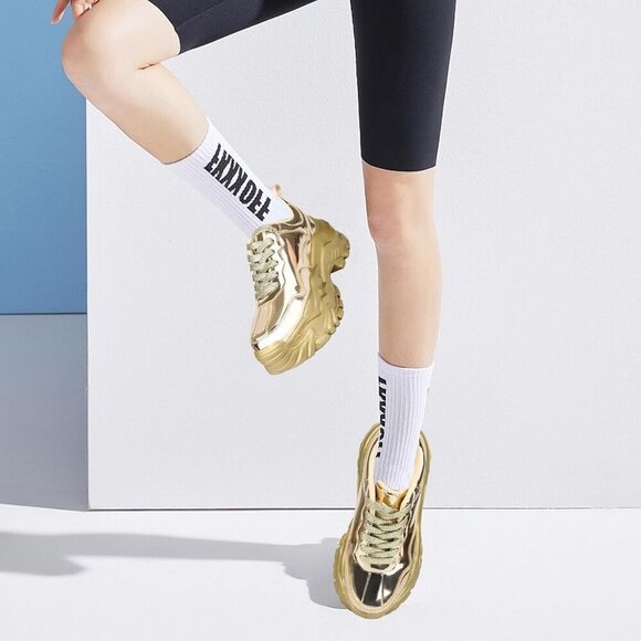 Niluber Walking Shoes Women Size (6-11) Gold Hologram Thermoplastic Polyurethane - Picture 7 of 7